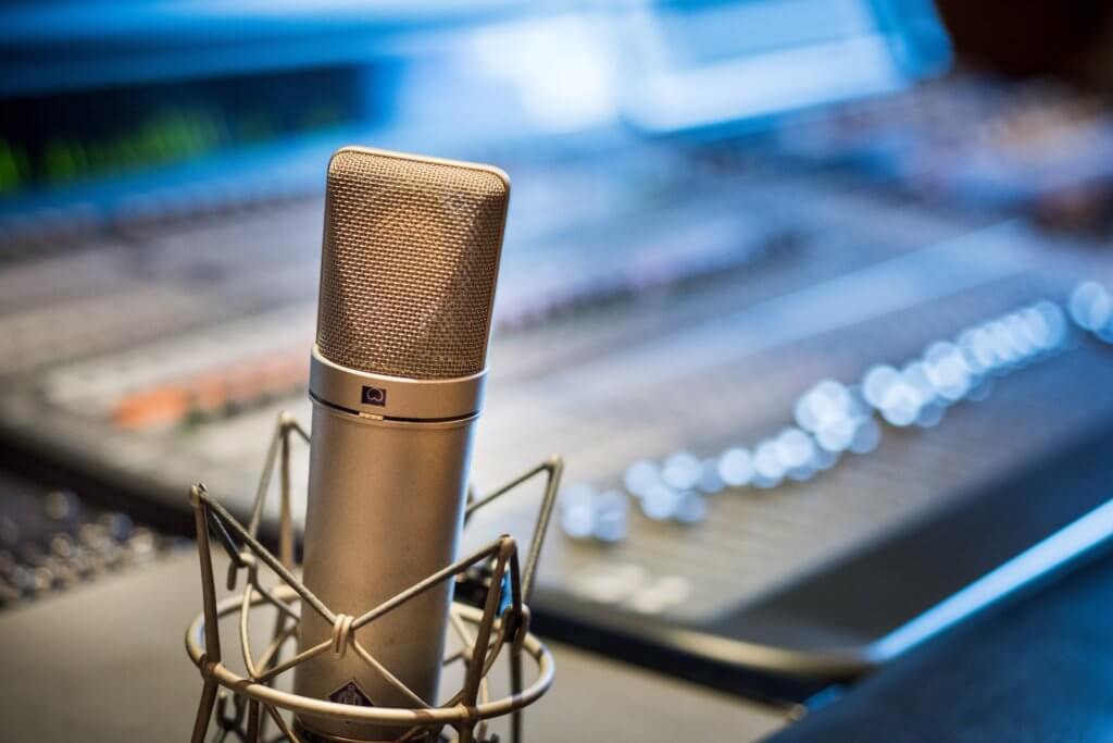 microphone in recording studio